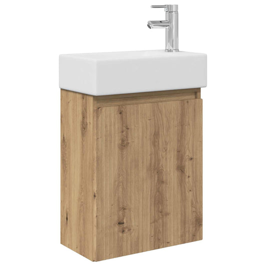 Bathroom Vanity Unit with Tap Artisan Oak 45.5 x 22.5 x 84 cm