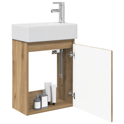 Bathroom Vanity Unit with Tap Artisan Oak 45.5 x 22.5 x 84 cm