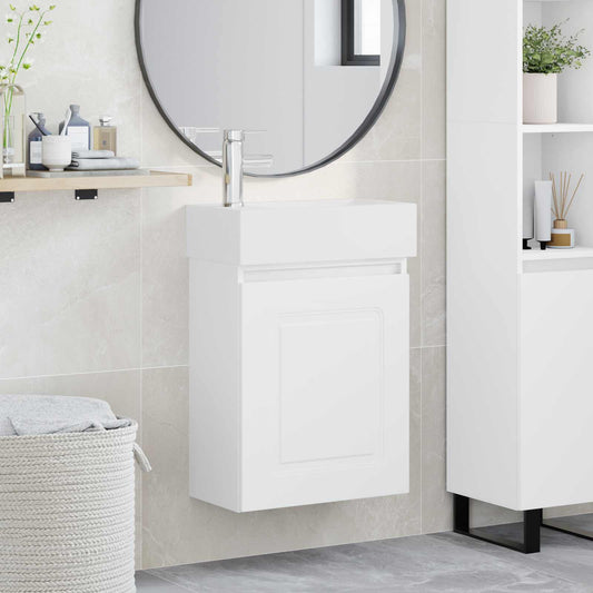 Bathroom Vanity Unit with Tap White 45.5 x 22.5 x 84 cm