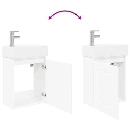 Bathroom Vanity Unit with Tap White 45.5 x 22.5 x 84 cm