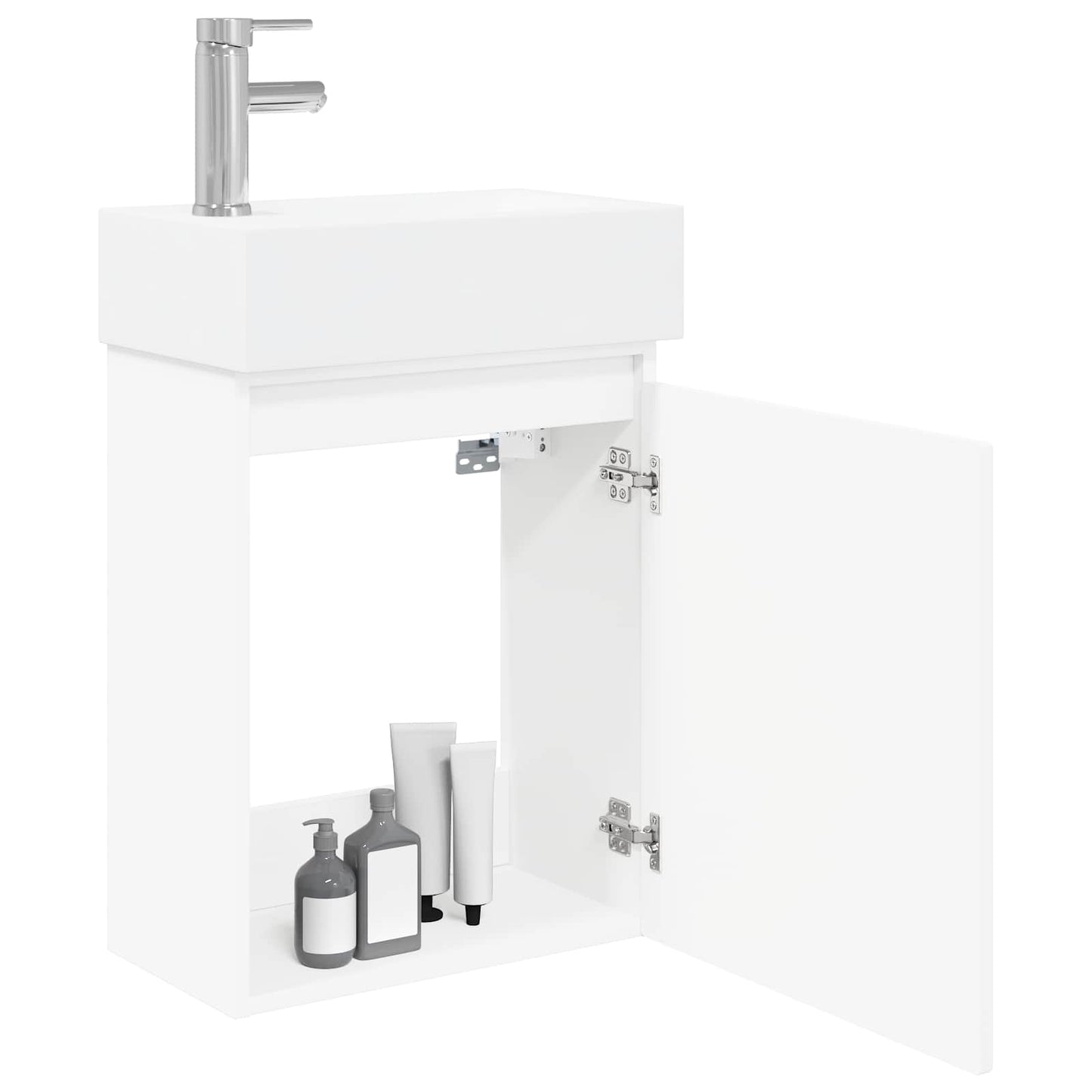 Bathroom Vanity Unit with Tap White 45.5 x 22.5 x 84 cm