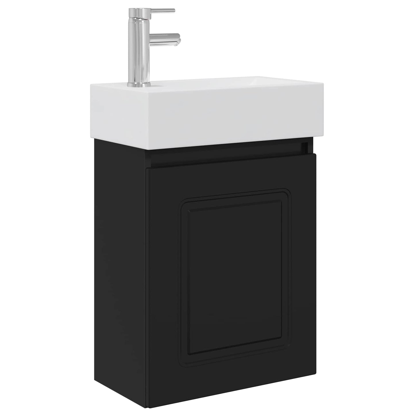 Bathroom Vanity Unit with Tap Black 45.5 x 22.5 x 84 cm