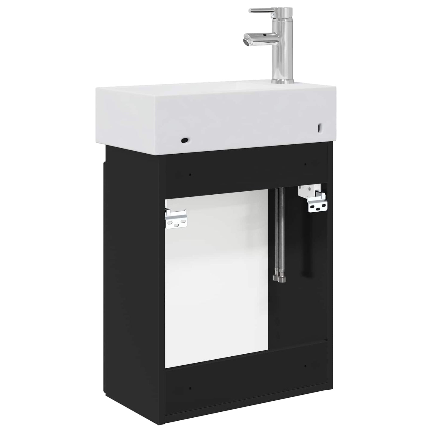 Bathroom Vanity Unit with Tap Black 45.5 x 22.5 x 84 cm