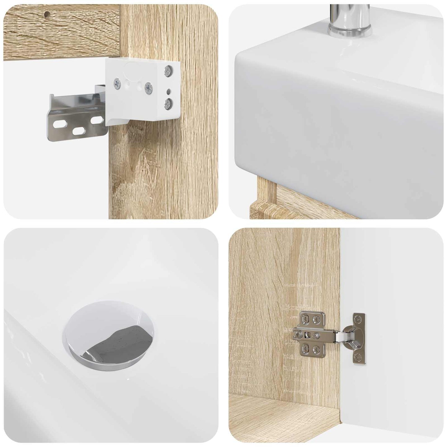 Bathroom Vanity Unit with Tap Sonoma Oak 45.5 x 22.5 x 84 cm