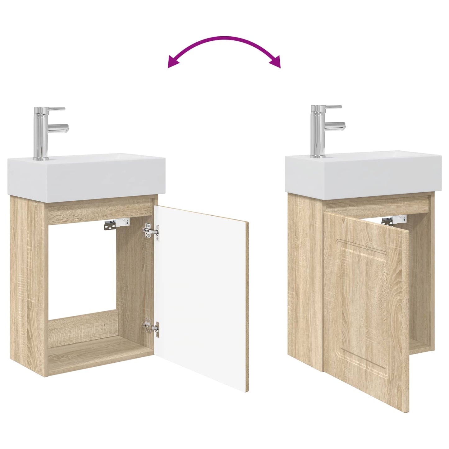 Bathroom Vanity Unit with Tap Sonoma Oak 45.5 x 22.5 x 84 cm
