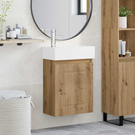 Bathroom Vanity Unit with Tap Artisan Oak 45.5 x 22.5 x 84 cm