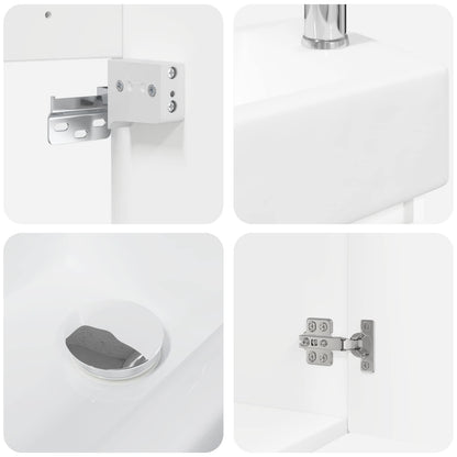 Bathroom Vanity Unit with Tap White 45.5 x 22.5 x 84 cm