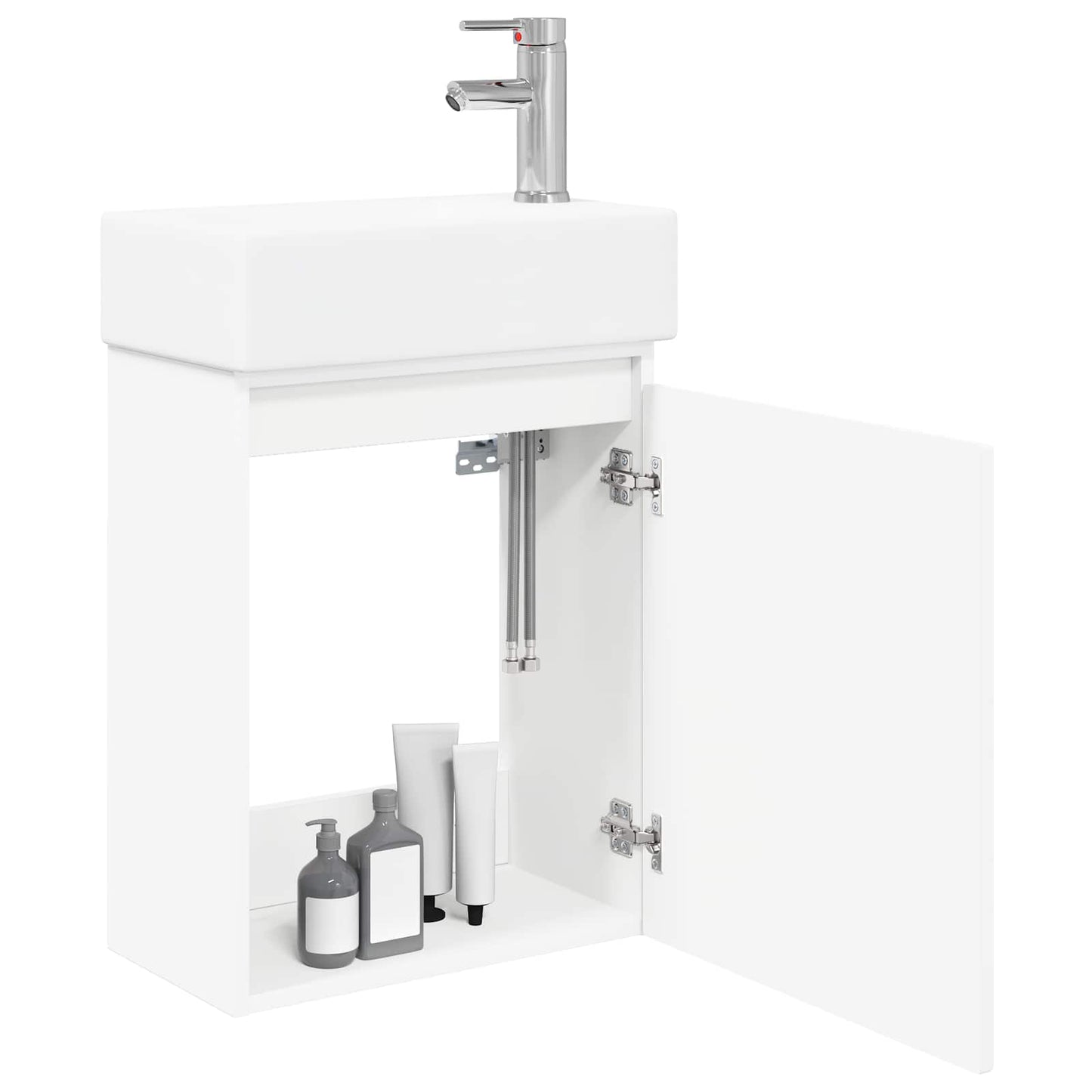 Bathroom Vanity Unit with Tap White 45.5 x 22.5 x 84 cm