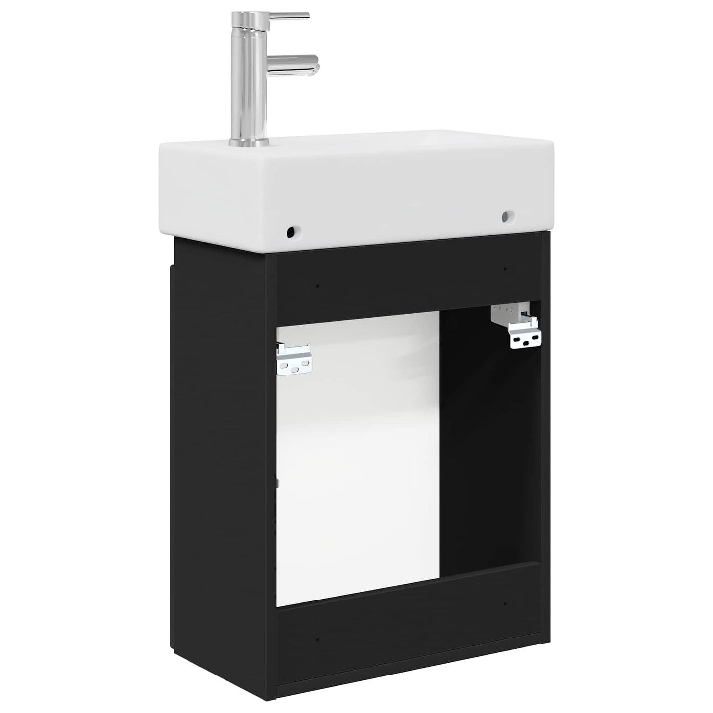 Bathroom Vanity Unit with Tap Black 45.5 x 22.5 x 84 cm