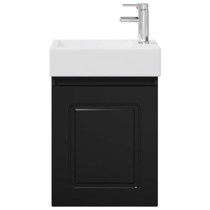 Bathroom Vanity Unit with Tap Black 45.5 x 22.5 x 84 cm