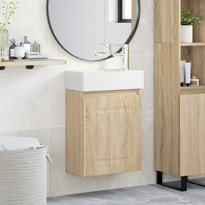 Bathroom Vanity Unit with Tap Sonoma Oak 45.5 x 22.5 x 84 cm