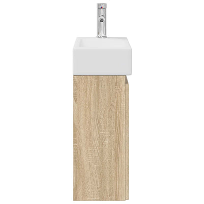 Bathroom Vanity Unit with Tap Sonoma Oak 45.5 x 22.5 x 84 cm