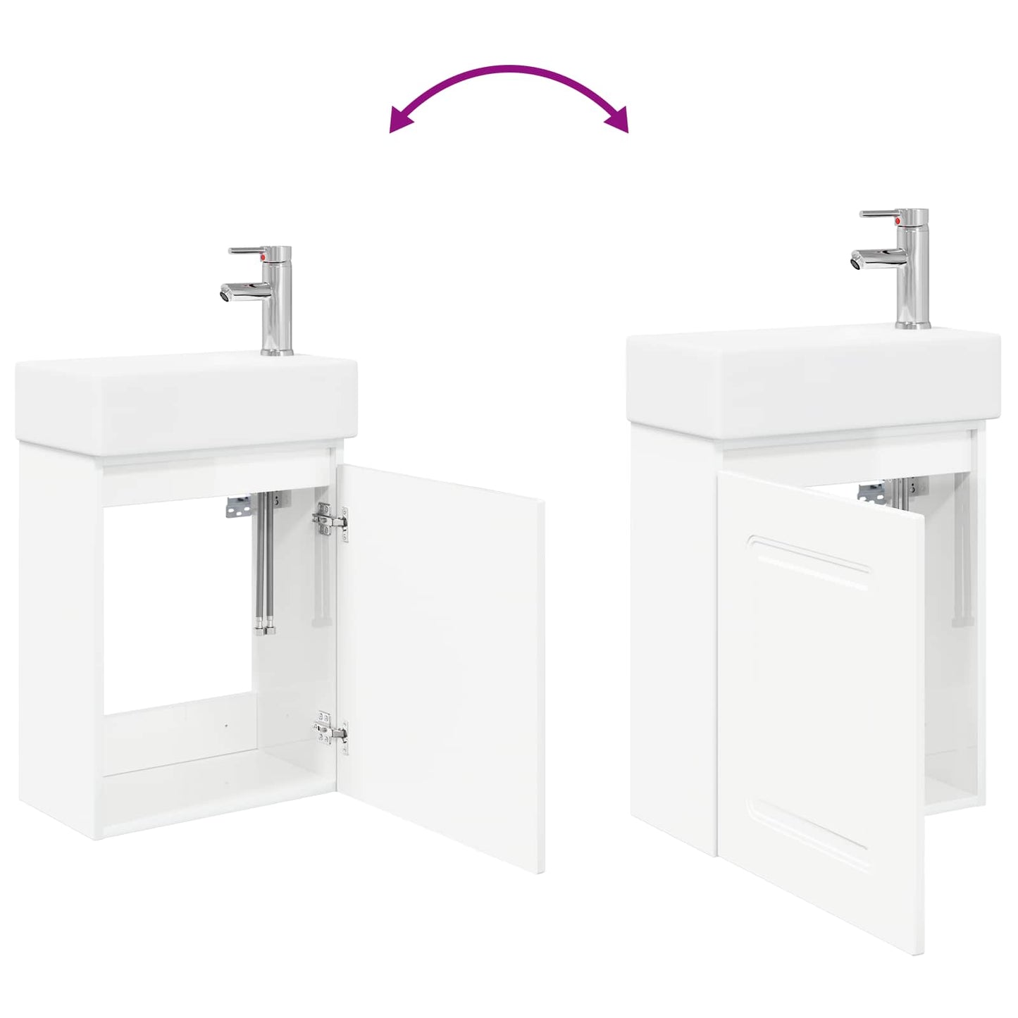 Bathroom Vanity Unit with Tap High Gloss White