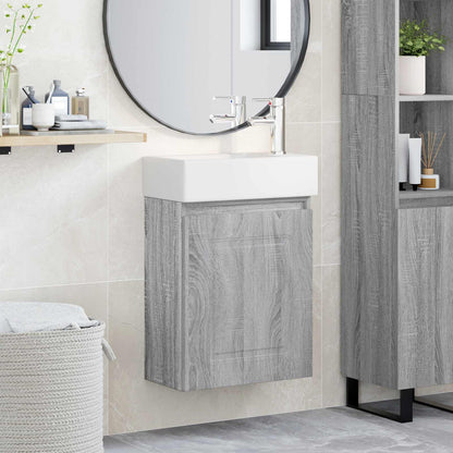 Bathroom Vanity Unit with Tap Grey Sonoma 45.5 x 22.5 x 84 cm