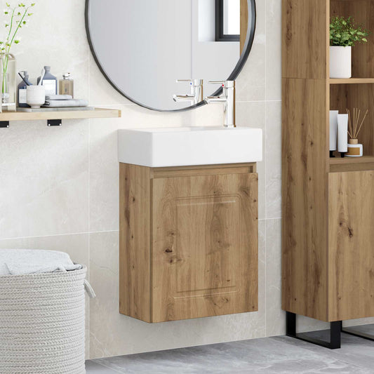 Bathroom Vanity Unit with Tap Artisan Oak 45.5 x 22.5 x 84 cm