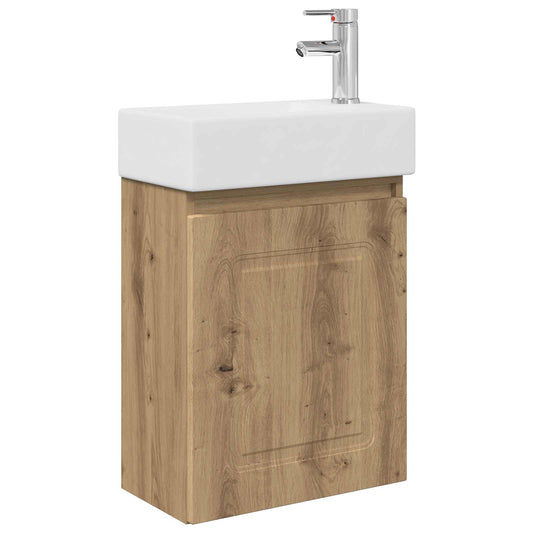 Bathroom Vanity Unit with Tap Artisan Oak 45.5 x 22.5 x 84 cm
