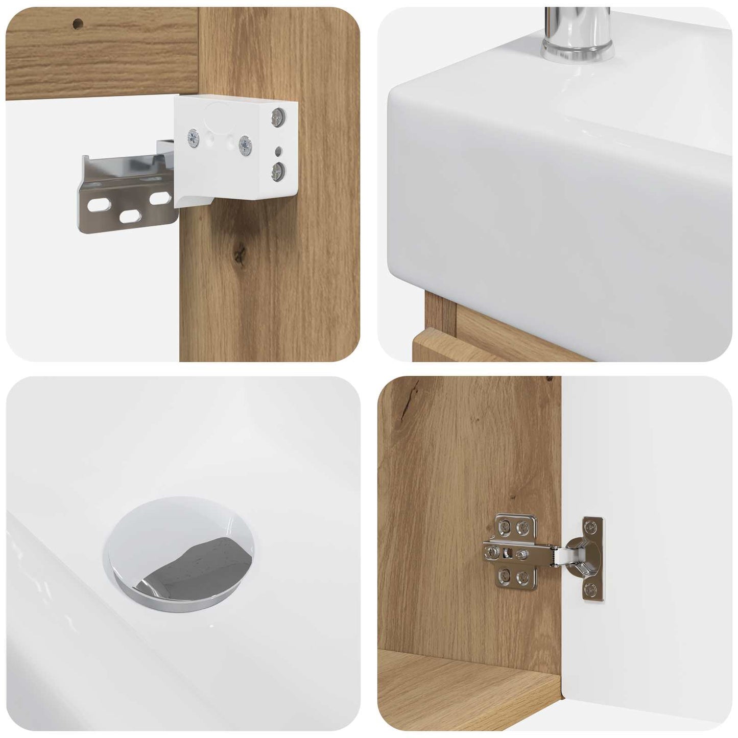 Bathroom Vanity Unit with Tap Artisan Oak 45.5 x 25.5 x 84 cm