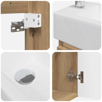 Bathroom Vanity Unit with Tap Artisan Oak 45.5 x 25.5 x 84 cm