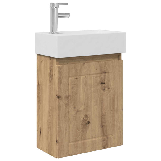 Bathroom Vanity Unit with Tap Artisan Oak 45.5 x 25.5 x 84 cm