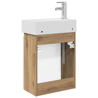 Bathroom Vanity Unit with Tap Artisan Oak 45.5 x 25.5 x 84 cm