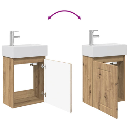 Bathroom Vanity Unit with Tap Artisan Oak 45.5 x 25.5 x 84 cm