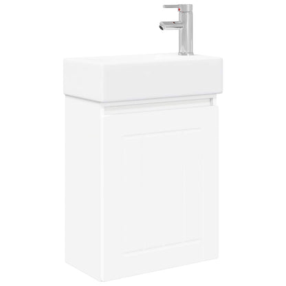 Bathroom Vanity Unit with Tap White 45.5 x 25.5 x 84 cm