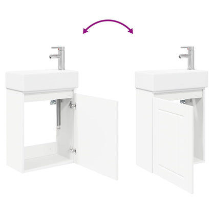 Bathroom Vanity Unit with Tap White 45.5 x 25.5 x 84 cm
