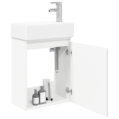 Bathroom Vanity Unit with Tap White 45.5 x 25.5 x 84 cm