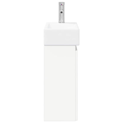 Bathroom Vanity Unit with Tap White 45.5 x 25.5 x 84 cm