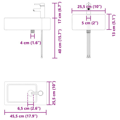 Bathroom Vanity Unit with Tap White 45.5 x 25.5 x 84 cm
