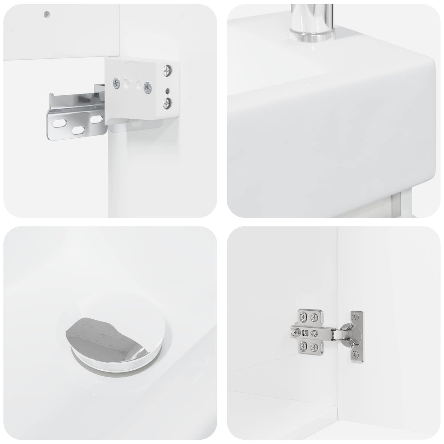 Bathroom Vanity Unit with Tap High Gloss White