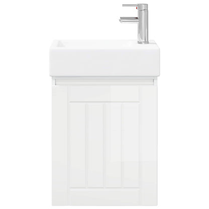Bathroom Vanity Unit with Tap High Gloss White