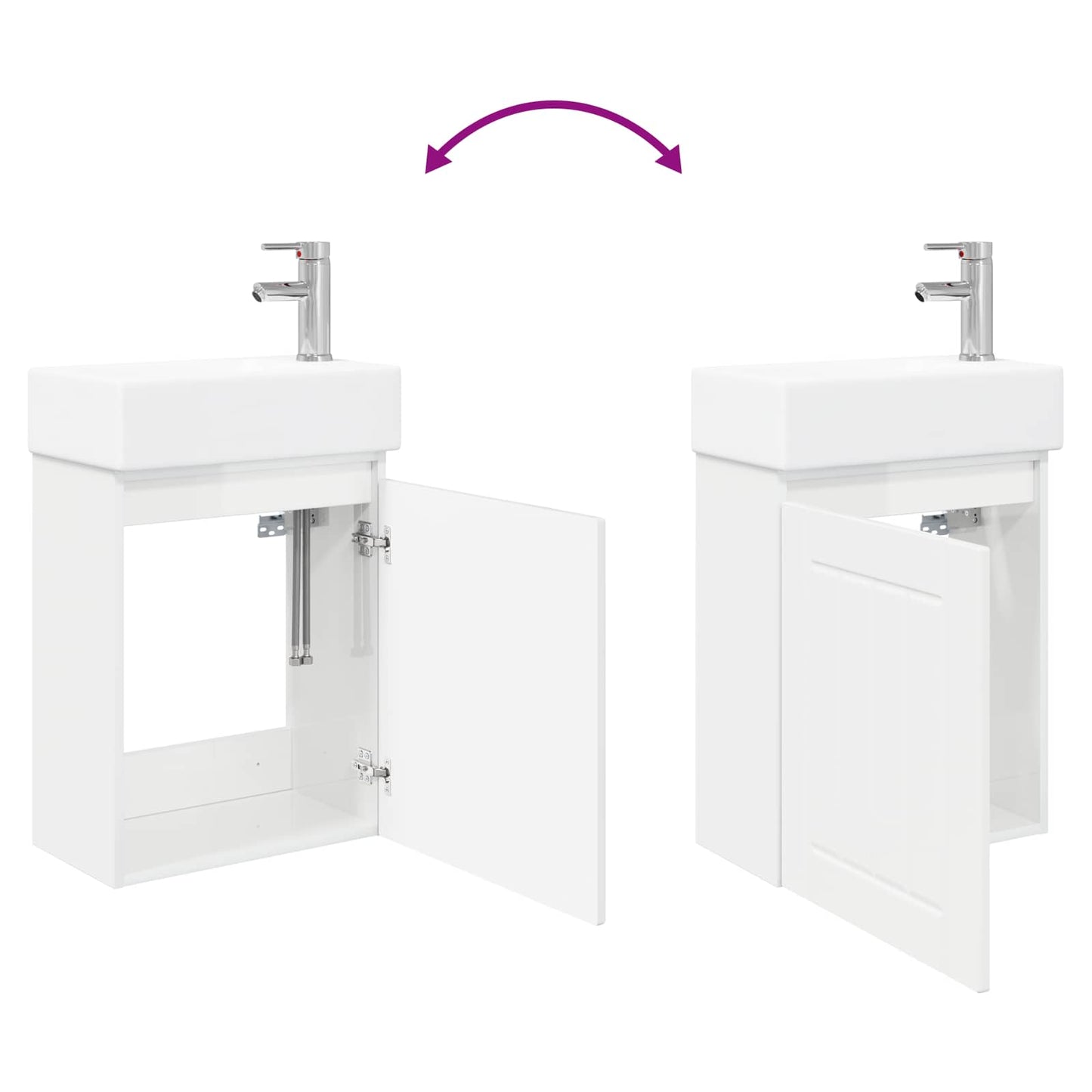 Bathroom Vanity Unit with Tap High Gloss White