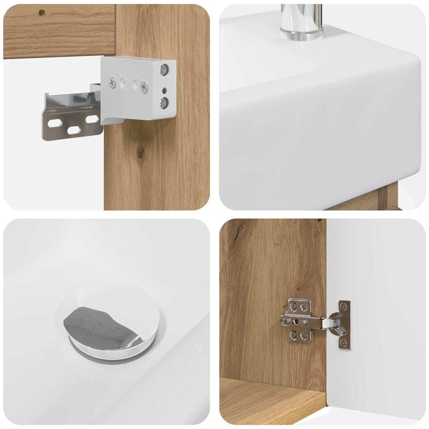 Bathroom Vanity Unit with Tap Artisan Oak 45.5 x 25.5 x 84 cm