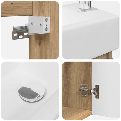 Bathroom Vanity Unit with Tap Artisan Oak 45.5 x 25.5 x 84 cm