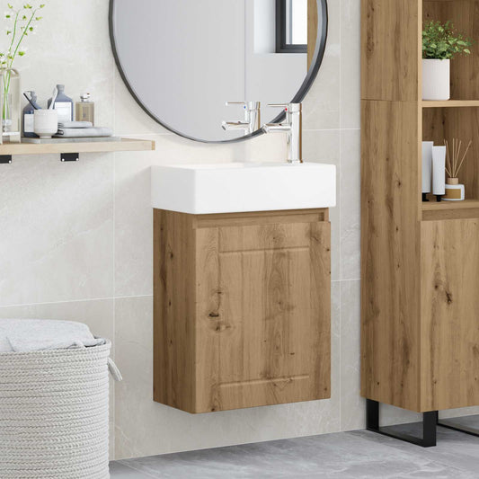 Bathroom Vanity Unit with Tap Artisan Oak 45.5 x 25.5 x 84 cm