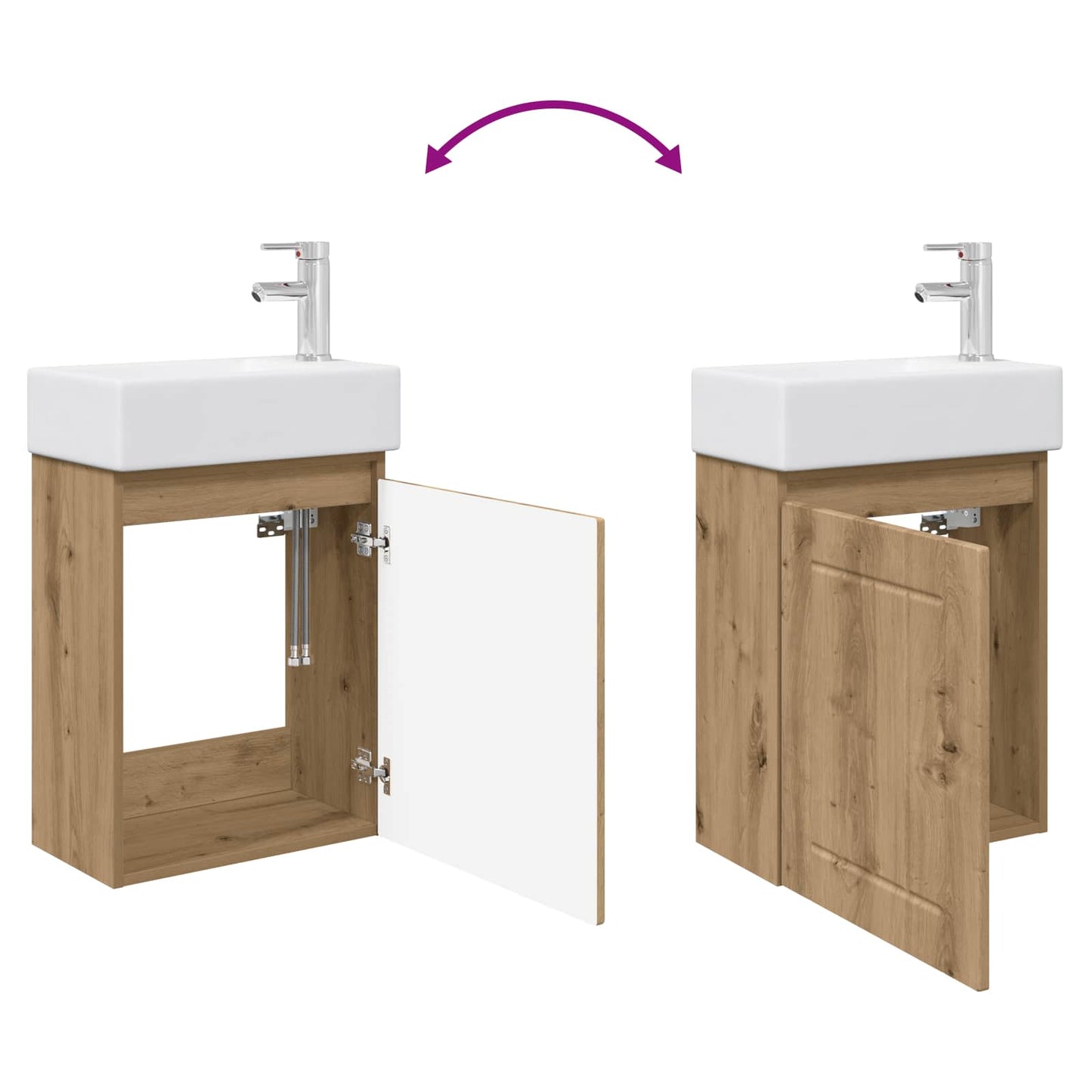 Bathroom Vanity Unit with Tap Artisan Oak 45.5 x 25.5 x 84 cm