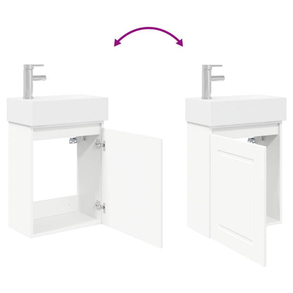 Bathroom Vanity Unit with Tap White 45.5 x 22.5 x 84 cm