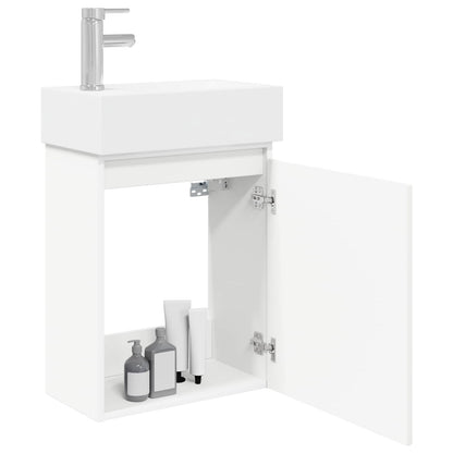 Bathroom Vanity Unit with Tap White 45.5 x 22.5 x 84 cm