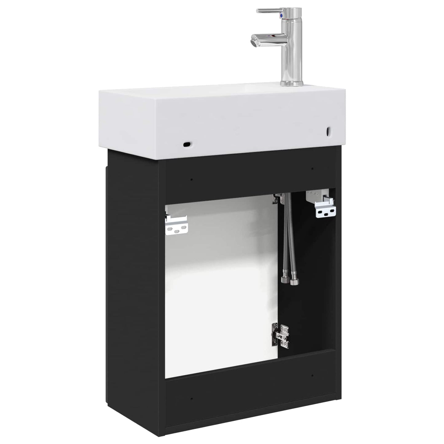 Bathroom Vanity Unit with Tap Black 45.5 x 22.5 x 84 cm