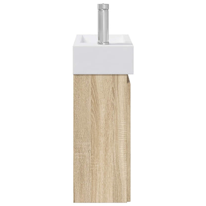 Bathroom Vanity Unit with Tap Sonoma Oak 45.5 x 22.5 x 84 cm