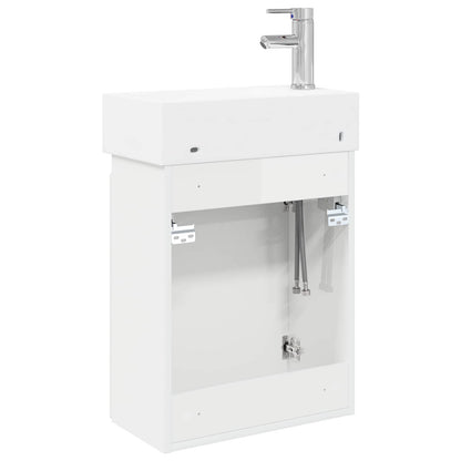 Bathroom Vanity Unit with Tap High Gloss White