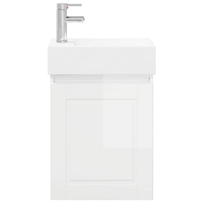 Bathroom Vanity Unit with Tap High Gloss White