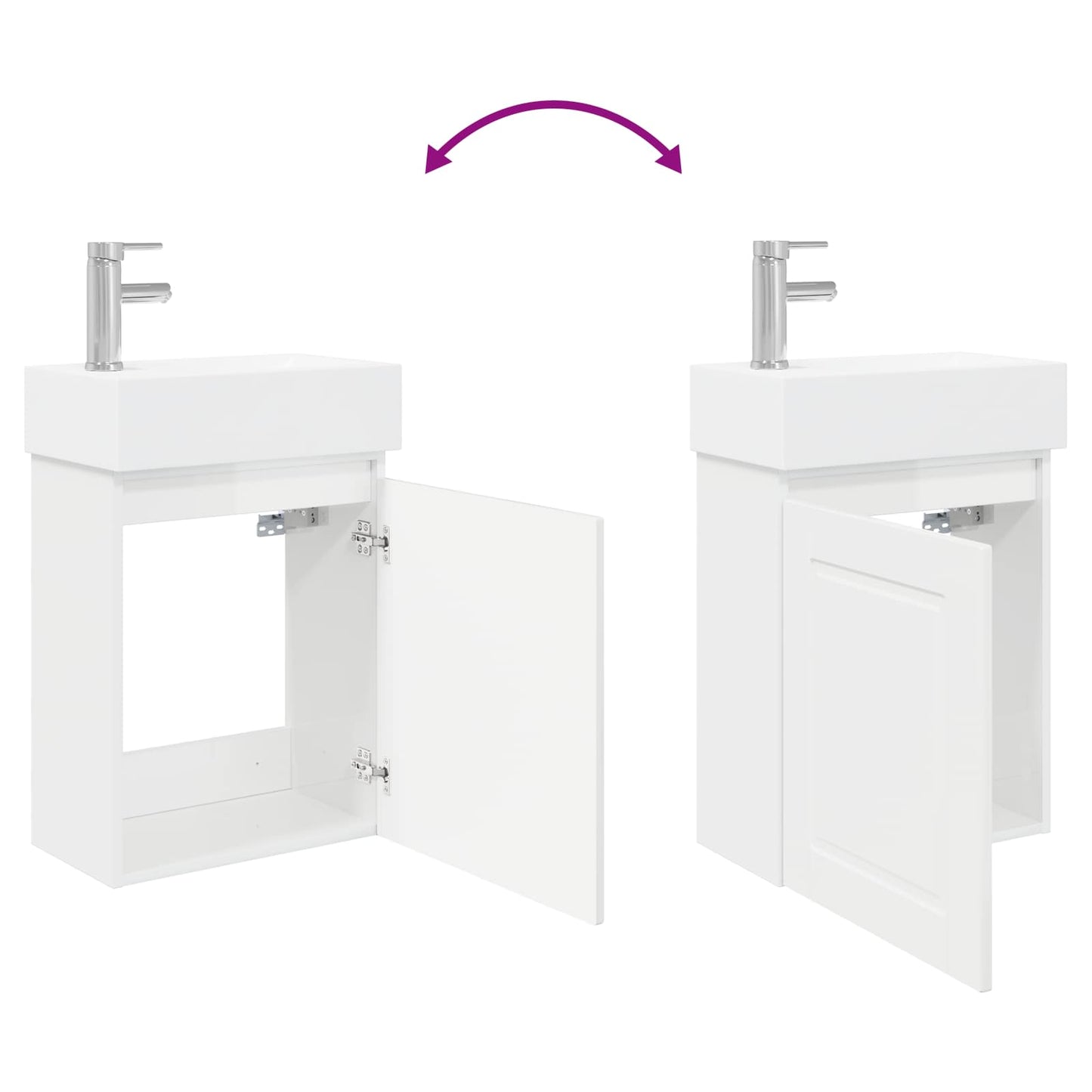 Bathroom Vanity Unit with Tap High Gloss White