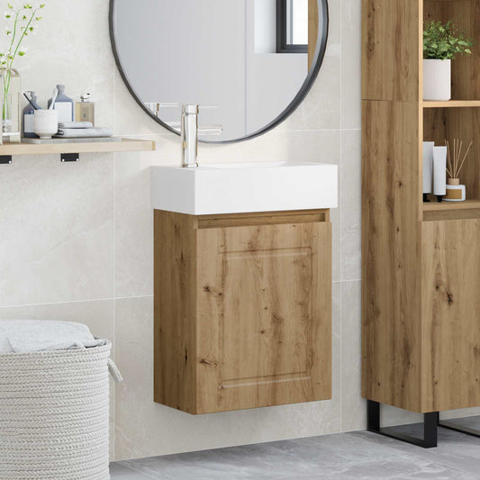 Bathroom Vanity Unit with Tap Artisan Oak 45.5 x 22.5 x 84 cm