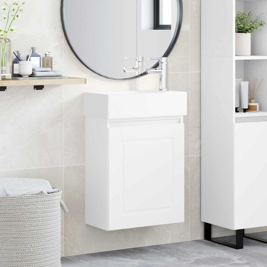 Bathroom Vanity Unit with Tap White 45.5 x 22.5 x 84 cm