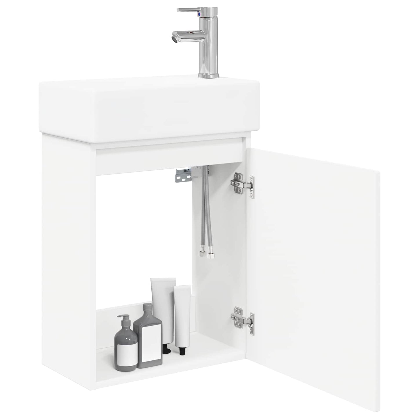 Bathroom Vanity Unit with Tap White 45.5 x 22.5 x 84 cm