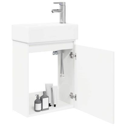Bathroom Vanity Unit with Tap White 45.5 x 22.5 x 84 cm