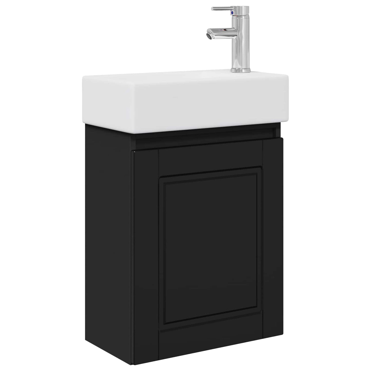 Bathroom Vanity Unit with Tap Black 45.5 x 22.5 x 84 cm
