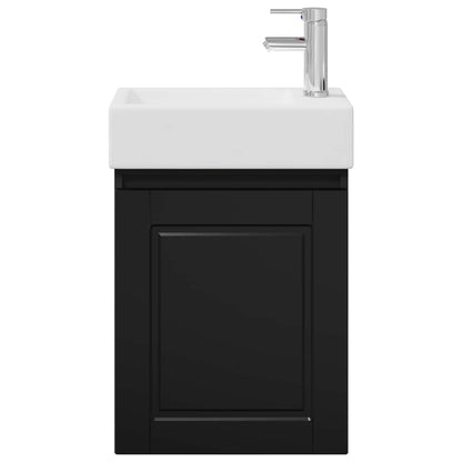 Bathroom Vanity Unit with Tap Black 45.5 x 22.5 x 84 cm